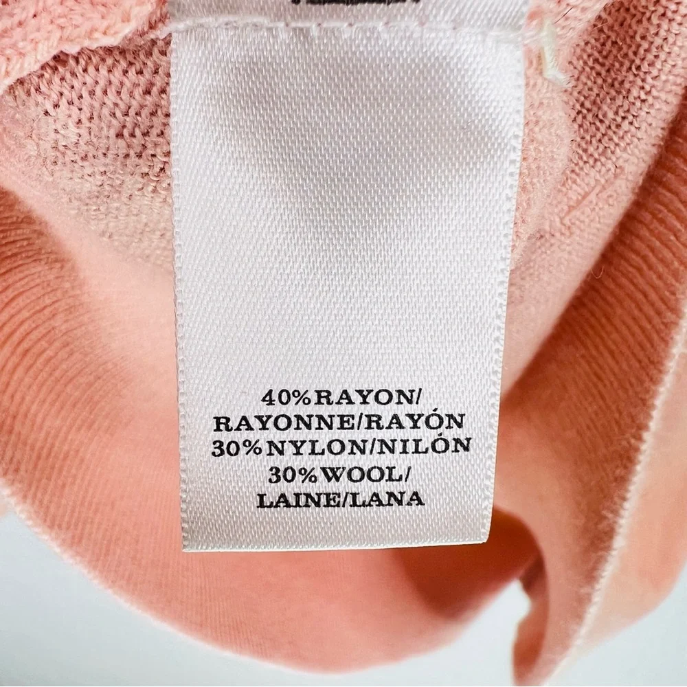 Ann Taylor Blush Pink Gemstone Embellished Wool Blend Knit Crew Neck Sweater